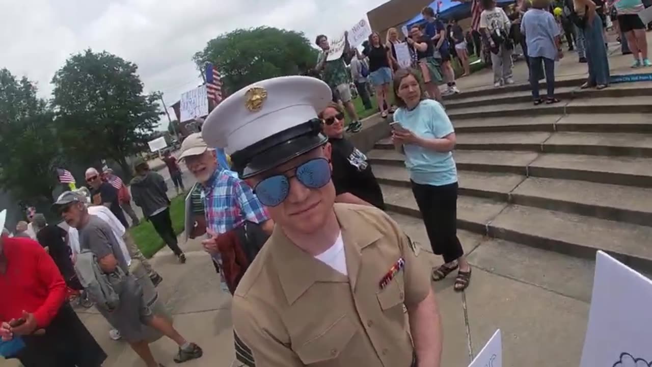 No Kings Protesting Marine Gets Schooled