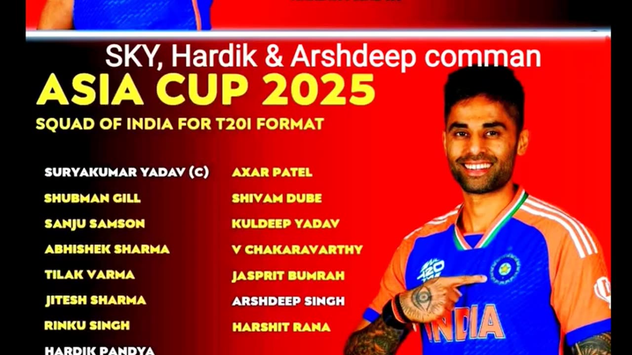 SKY, Hardik & Arshdeep are in the both squads. Best wishes to team India.