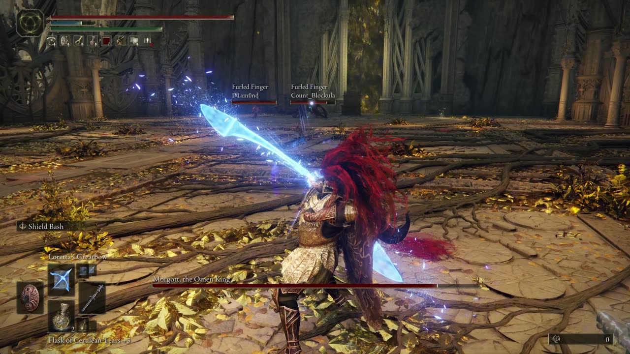 Elden Ring PC | Morgott, The Omen King boss fight co-op w/2 summoned players on NG w/achievement