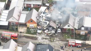 WATCH: Aftermath of a house explosion in Temuco, Chile.