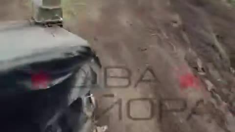Group of Russian Soldiers Running the Gauntlet