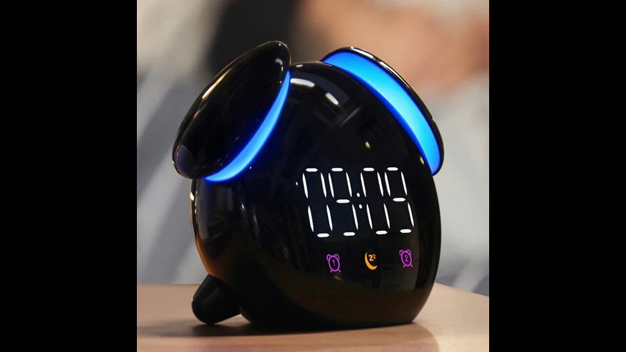 Digital Rechargeable Alarm Clock, with Colorful _Light, Night Light, Multiple Ringtones & Modes
