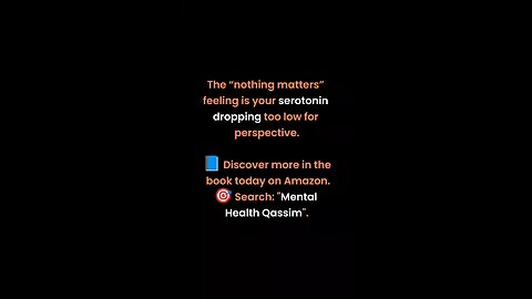 The “Nothing Matters” Feeling Is Chemistry — Not Character 🧠 | Mental Health Qassim