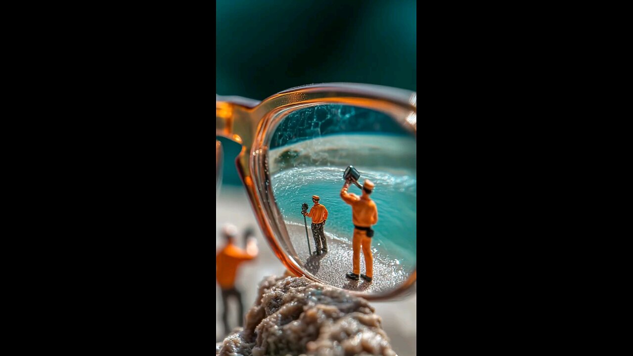 miniatures are doing glasses cleaning work