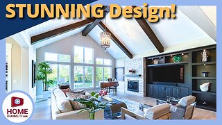 Interior Design Ideas: STUNNING Great Room with Vaulted Beam Ceiling