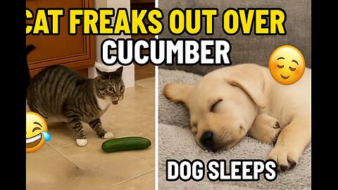 Cat Freaks Out Over Cucumber 🍃 & Dog Sleeps Like a Baby 🐶 | Too Funny