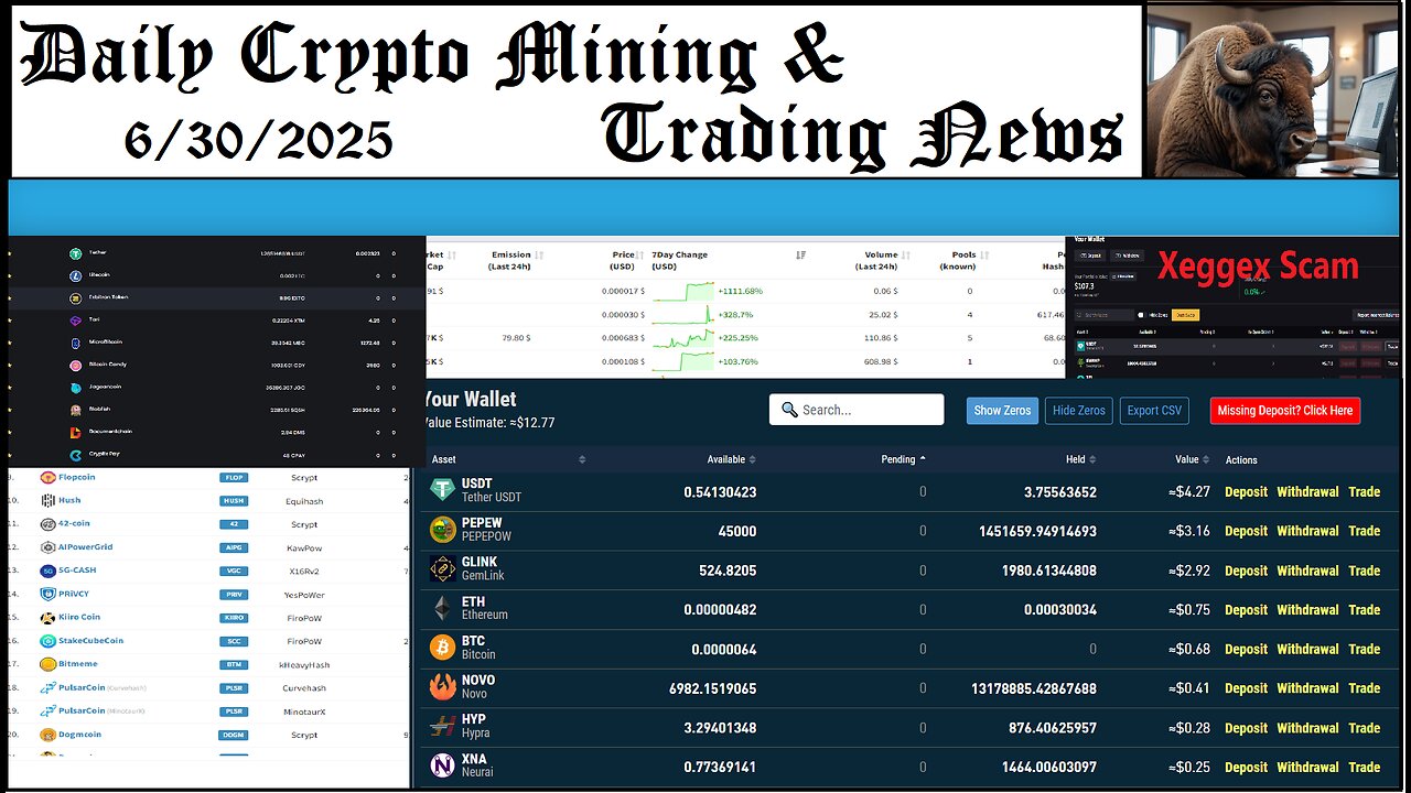 Crypto Mining and Trading News - Ep. 30 (Exchange Check-in, Any Mining Opportunities?)
