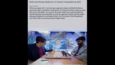 Berlin Gone Wrong | Wesley So vs D. Gukesh | Sinquefield Cup 2025
