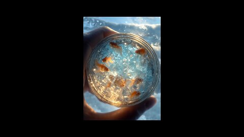 Aquarium In Glass Can Filled With Golden Fishes 🌊🐠