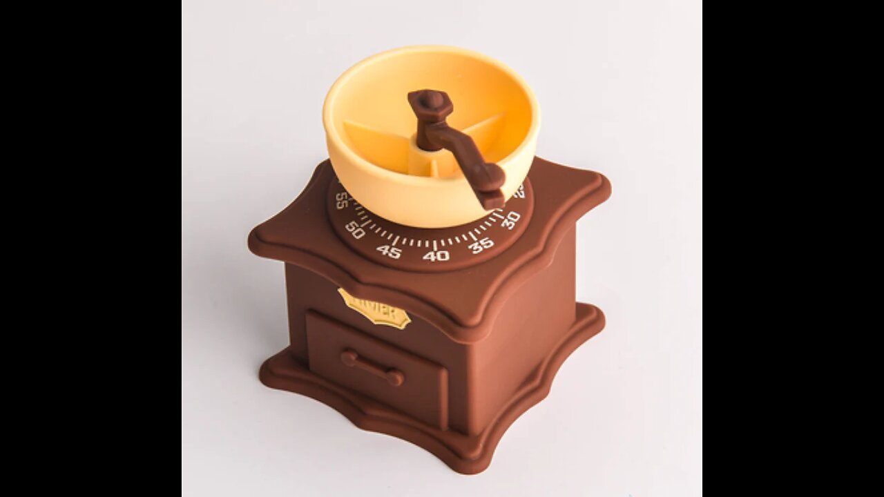 60-Minute Mechanical Timer, No Batteries Required, with Creative Coffee Machine Shape and Loud Alarm