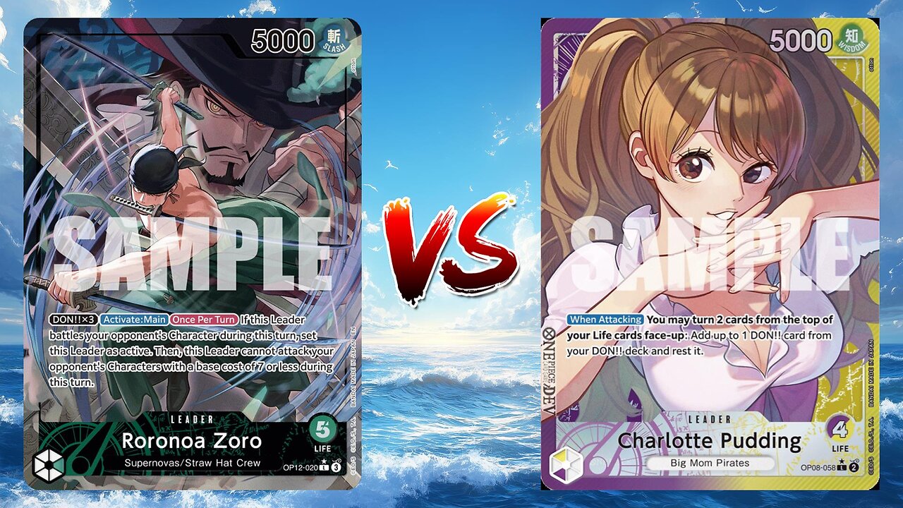 One Piece TCG Green Roronoa Zoro VS Charlotte Pudding!!
