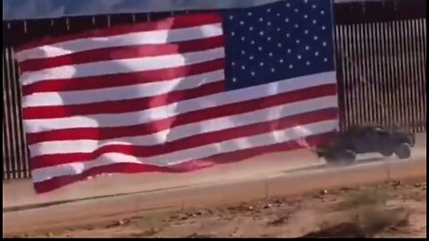 “Giant American Flag Flown on U.S. Border”
