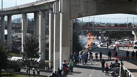 Mexican firefighters extinguish flames after gas truck explosion