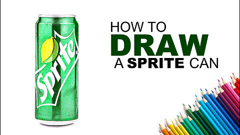 How To Draw A SIim Sprite Can With Cheap Colour Pencils.