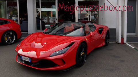 Ferrari F8 Spider Outside and Engine Start 720HP with wooden chess set