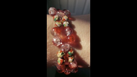 Red floral bracelet