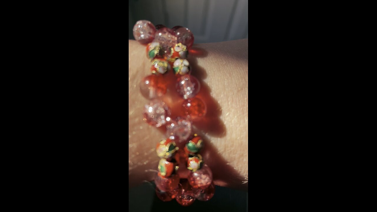 Red floral bracelet