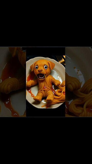 Cutting Cute Puppy Dog AI Spaghetti Baby With Crying Jelly Bones Meltdown
