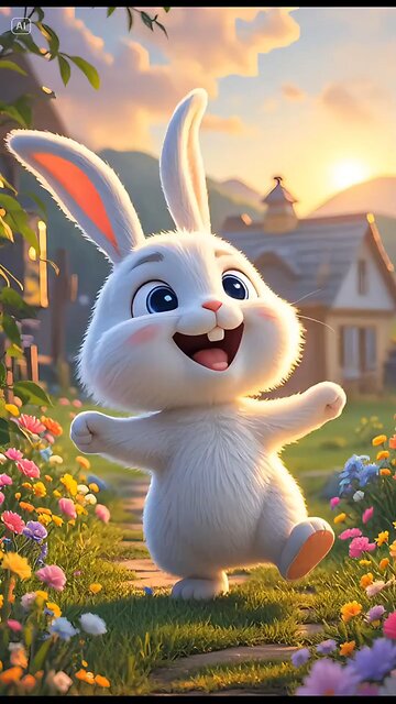 rabbit enjoy for eating strawberries