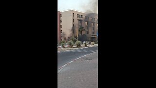 The apparent Houthi drone struck the entrance to a hotel in Eilat.
