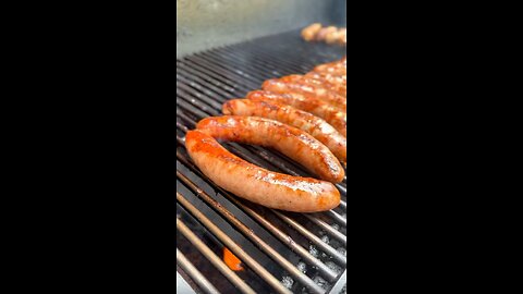 Sausages on the grill