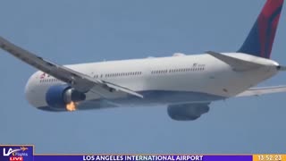 Delta Boeing 767 engine bursts into flames after takeoff from LAX airport