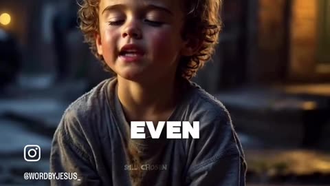A boy is praying to god
