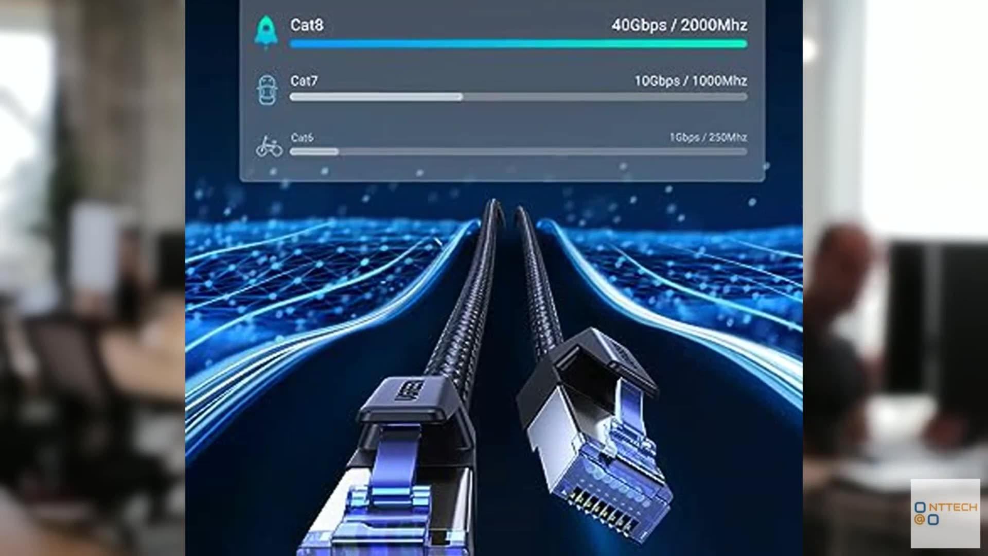 UGREEN Cat 8 Ethernet Cable 10FT, High Speed Braided 40Gbps 2000Mhz Network Cord