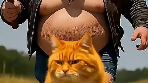 📹 Funny cat cartoon video 🐱✨ AI orange fat cat steals baby pig #cat #funny #cartoon #video