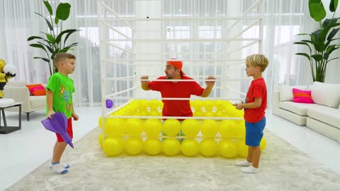 Kids turns into superhouse(funny Storieskids)