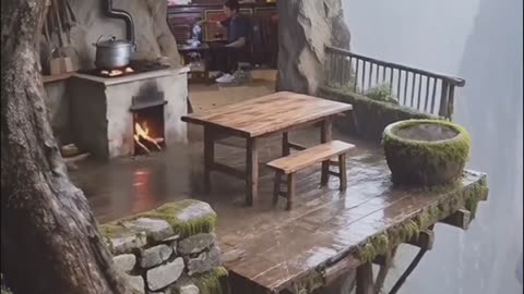 Open-Air Mountain Retreat with Stove.
