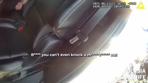 Shoplifting suspect uses colorful language and spits on deputy while in the back of a patrol vehicle