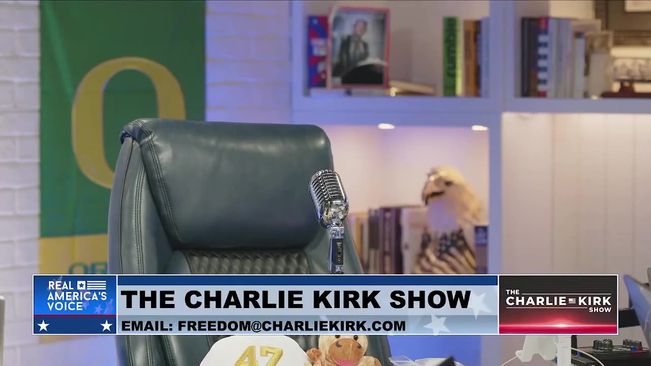 The Charlie Kirk Show has gone live. Charlie's seat at the table is there - and it's empty.