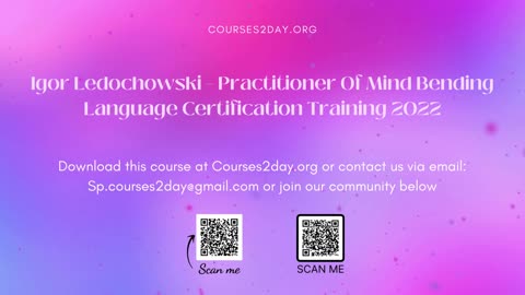 [GET] Igor Ledochowski – Practitioner Of Mind Bending Language Certification Training 2022