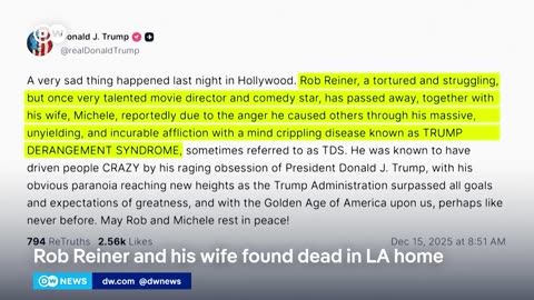 Son held on murder charges after director Rob Reiner and wife killed | DW News