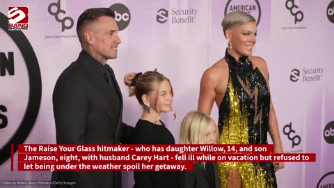 Pink falls ill on vacation