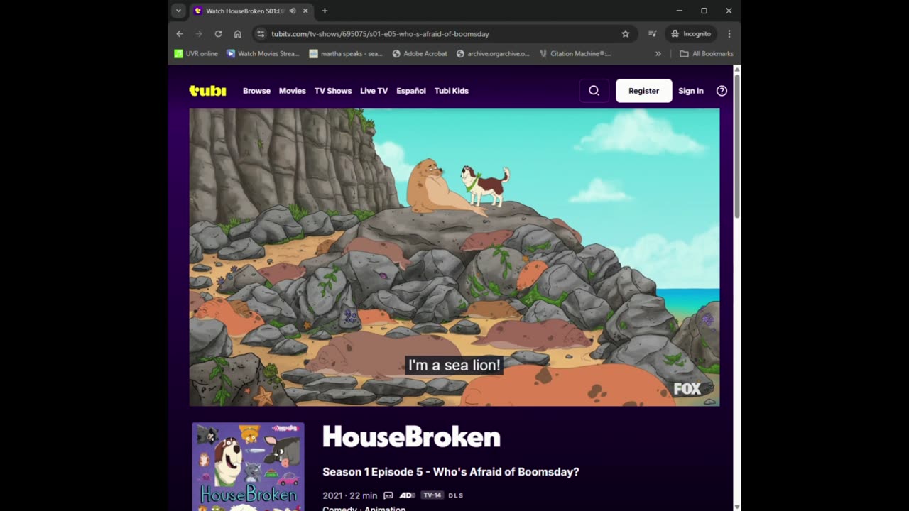 Housebroken - Who's Afraid Of Boomsday? Tubi Audio Description