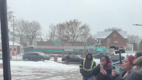 Watch: Anti Ice are throwing FOOD at Commander Bovino!