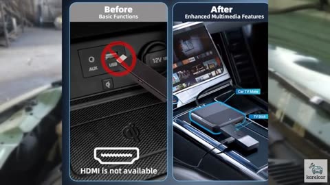 DRERYRIT Car TV Mate,Wired CarPlay to HDMI for Fire TV Stick, Google, Set-top Bo