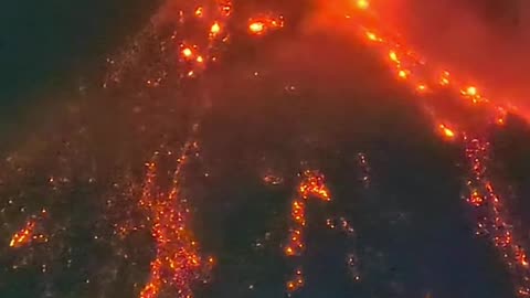 Mayon Volcano Fiery Lava