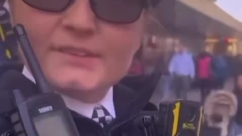 This female police officer said to the woman in this video, "You're not allowed to sing church...