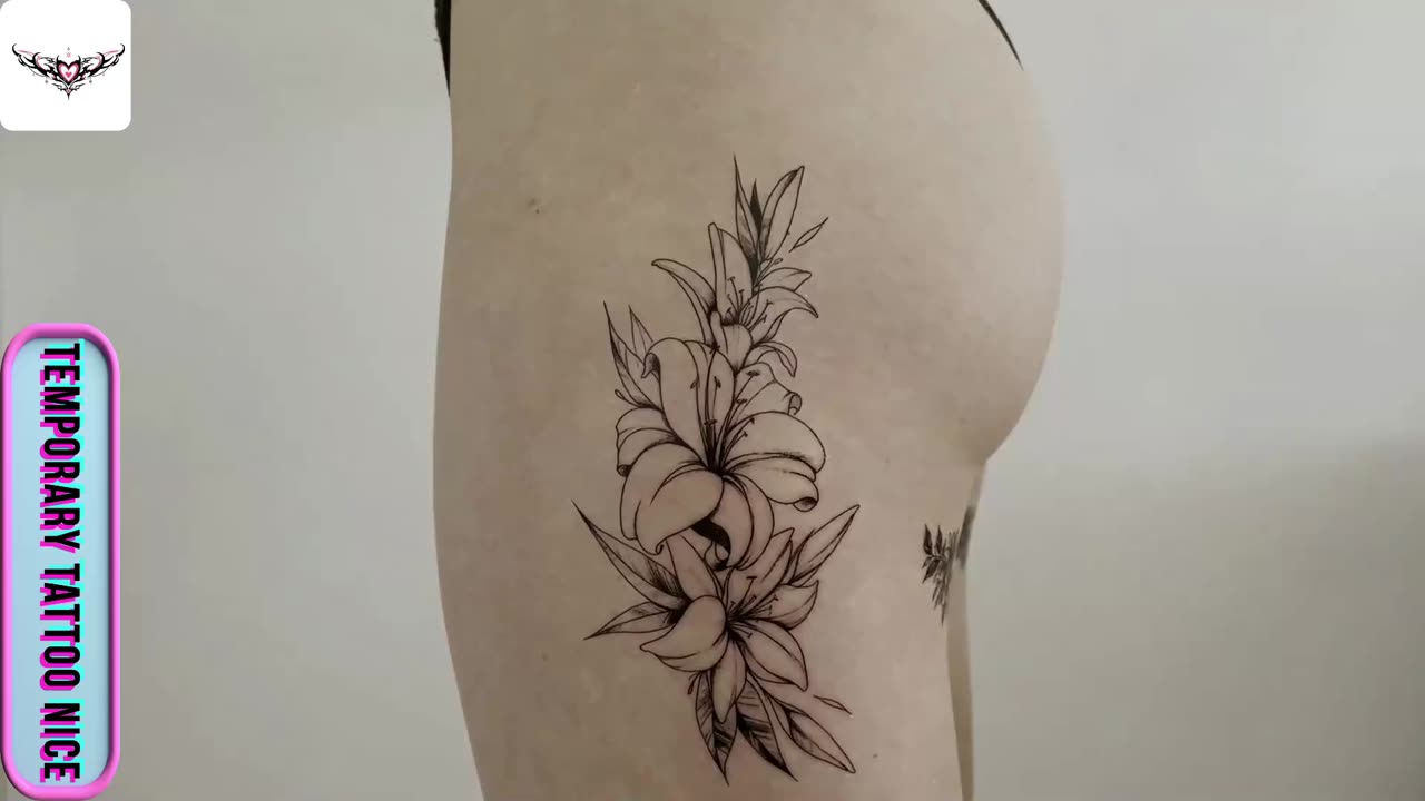 big black flowers tattoo stickers#temporarytattoo #temporarytattoos #temporarytattosticker