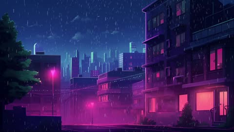 Fleeting Night Moments 🌃 Lofi Chill Beats with Rain for Study & Relax