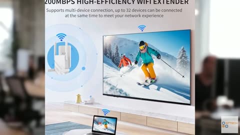 2025 WiFi Extender Signal Booster, WiFi Repeater Dual Band 5GHz/2.4GHz, 1200Mbps