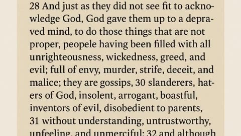 Bible Study on Romans 1.28–32