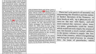 1898 Midland Journal Article - jews ; scarcity of money ; contraction ; gold ; cuba ; rothschild