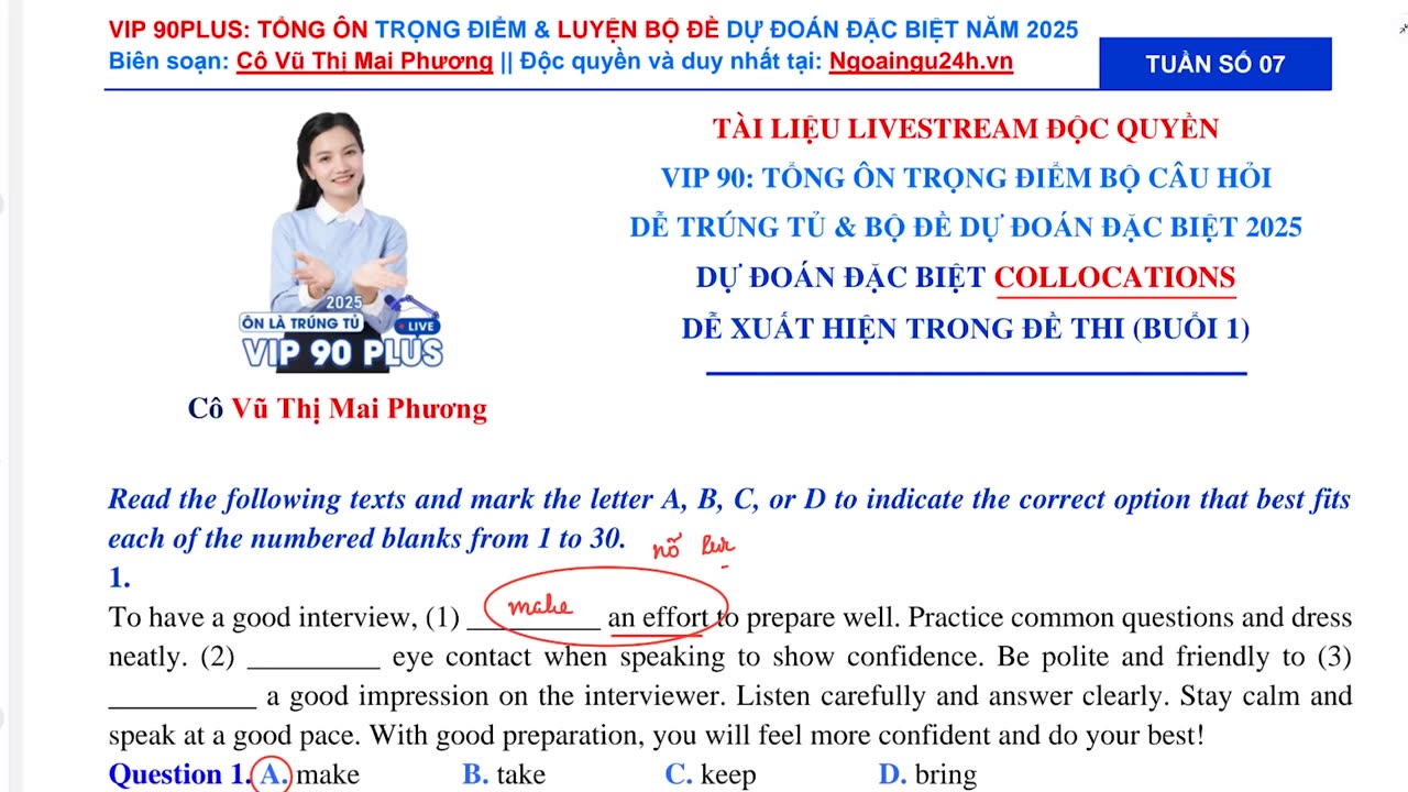 03. Dự đoán đặc biệt Collocations dễ thi nhất (Buổi 1)