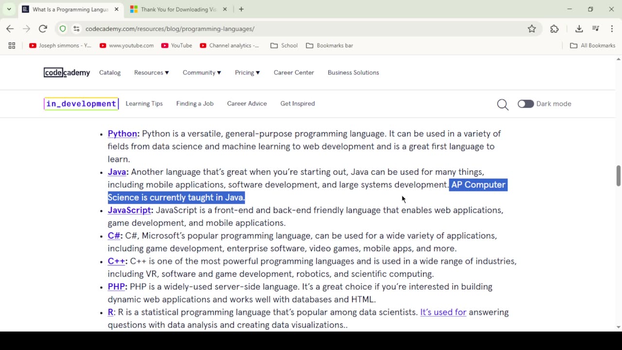 Some coding languages that are good