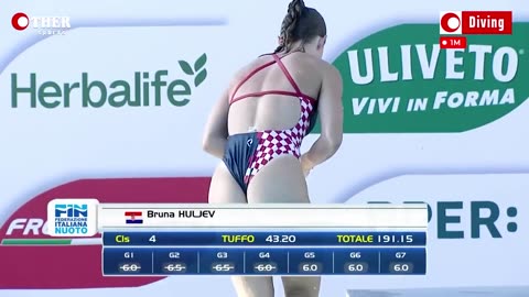 Incredible 1m Springboard Diving - Bruna Huljev 