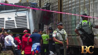 Freight train slams into a bus outside Mexico City and kills at least 10 people